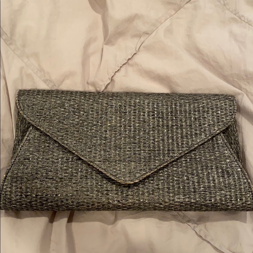 Grey wicker hand bag